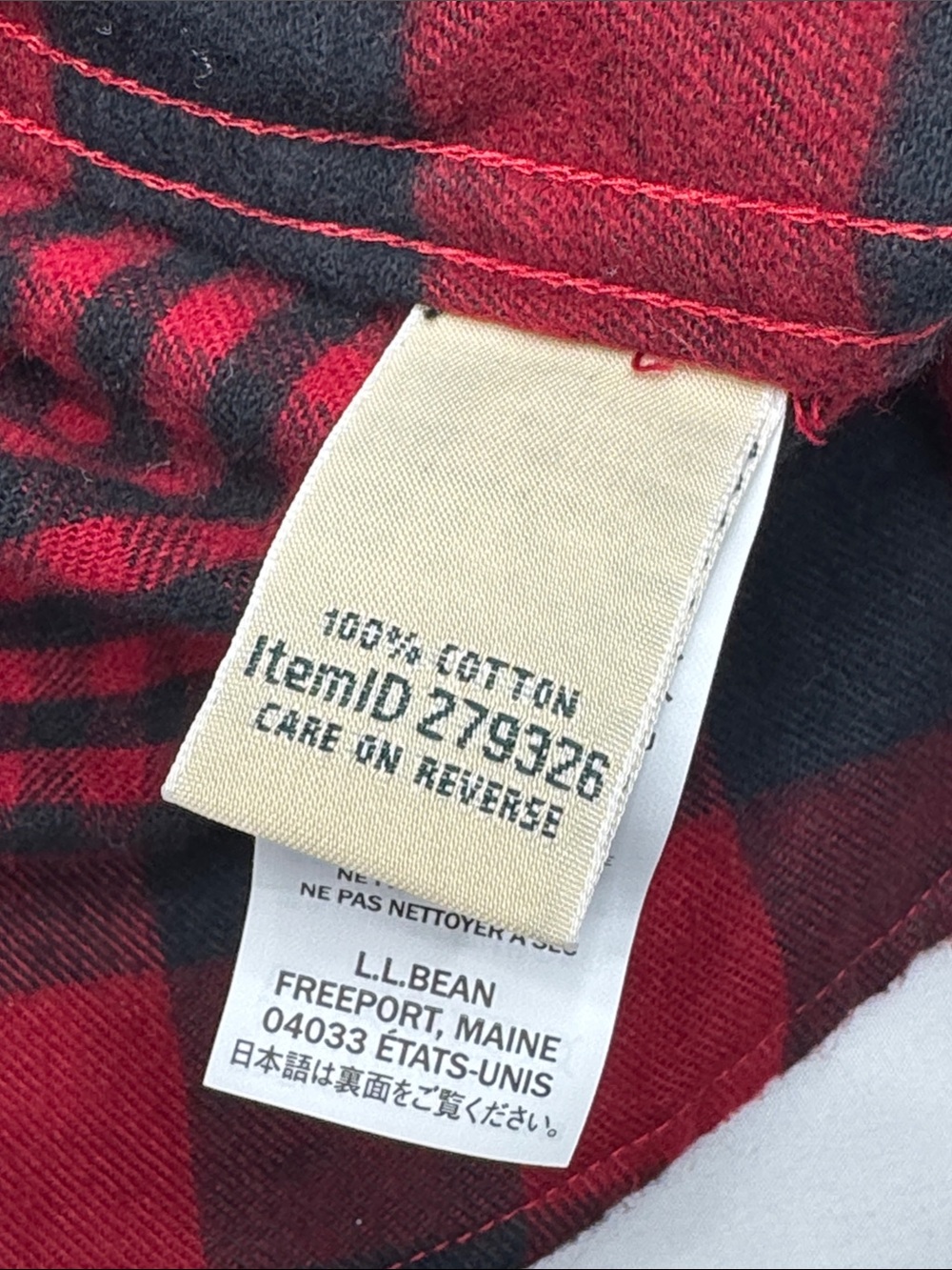 LL Bean Women's Red Black Buffalo Check Plaid Relaxed Fit Flannel Shirt L large - Picture 6 of 6